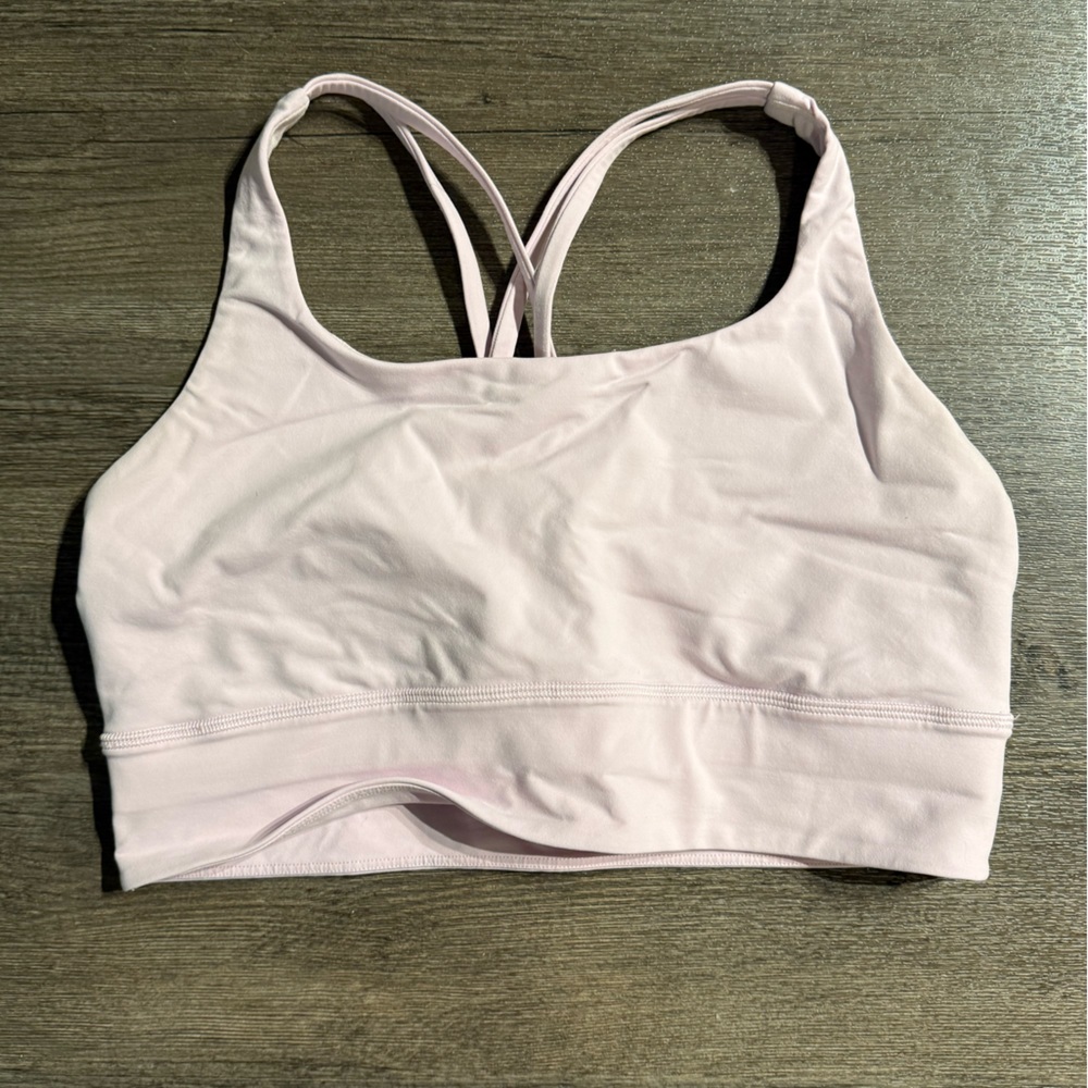 lululemon Energy Longline Bra *Medium Support, B–D Cups pink organza size 10